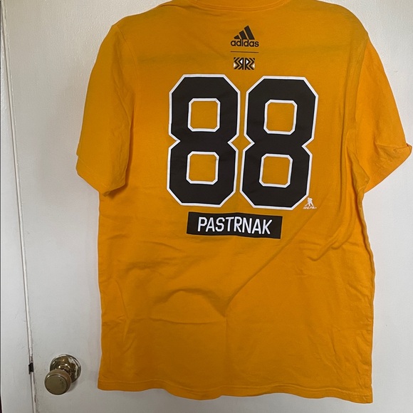 Adidas Amplifier Tee in Gold. Boston Bruins. Pasternak. #88. NWOT. Nice - Picture 2 of 5